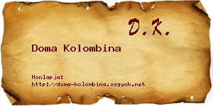 Doma Kolombina névjegykártya